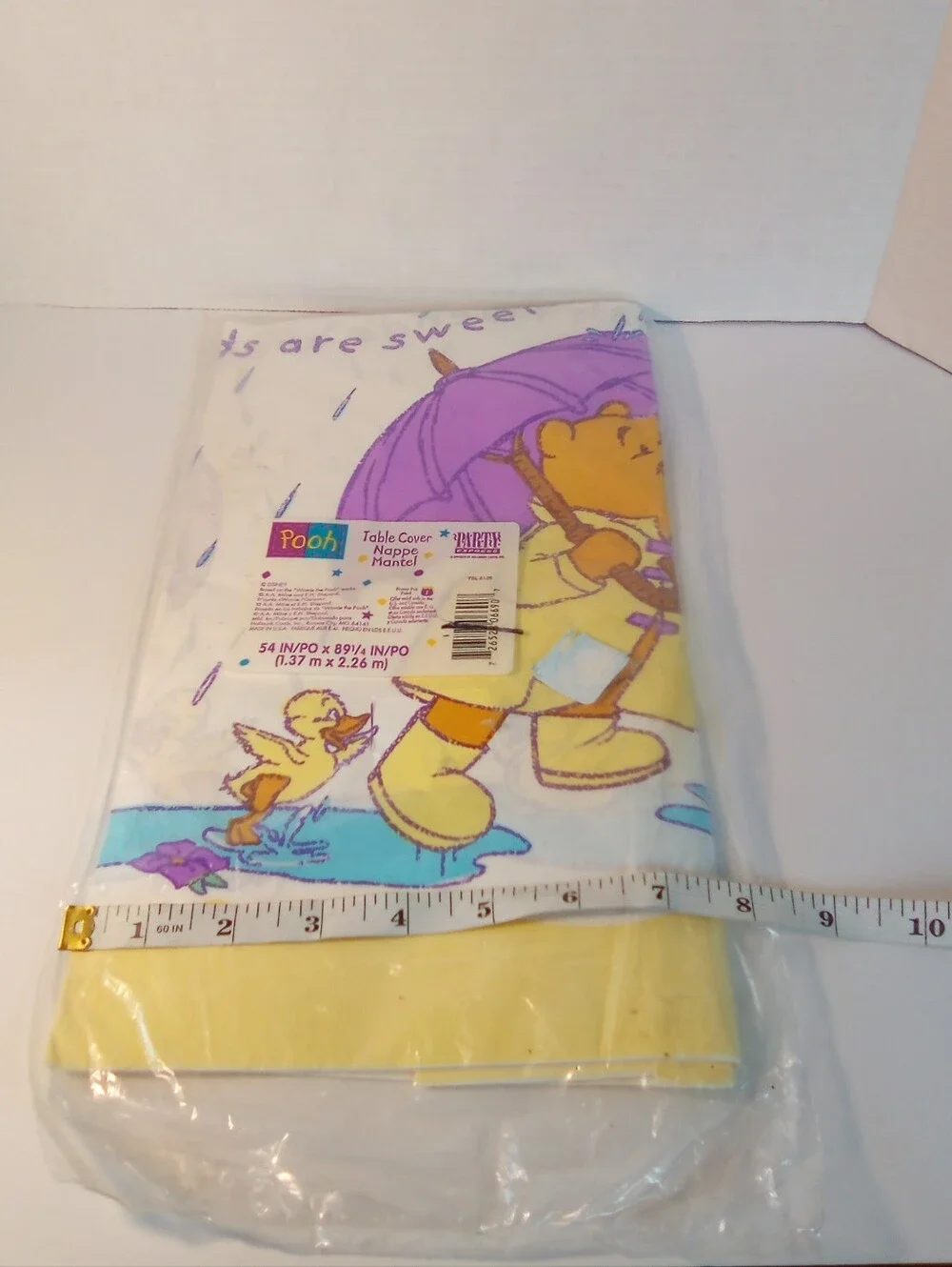 Vintage Winnie the Pooh Rainy Day Printed Baby Shower Paper Table Cover